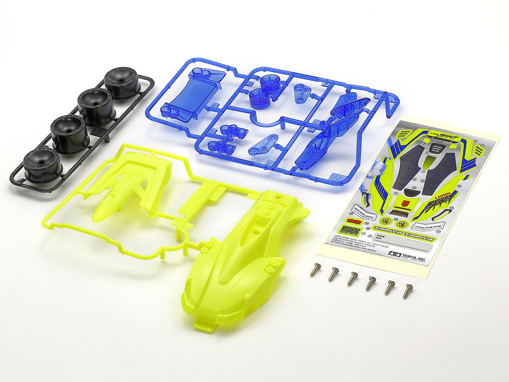 Mini 4WD Tamiya 95637 Lord Spirit Body Parts Set Night Neon Color